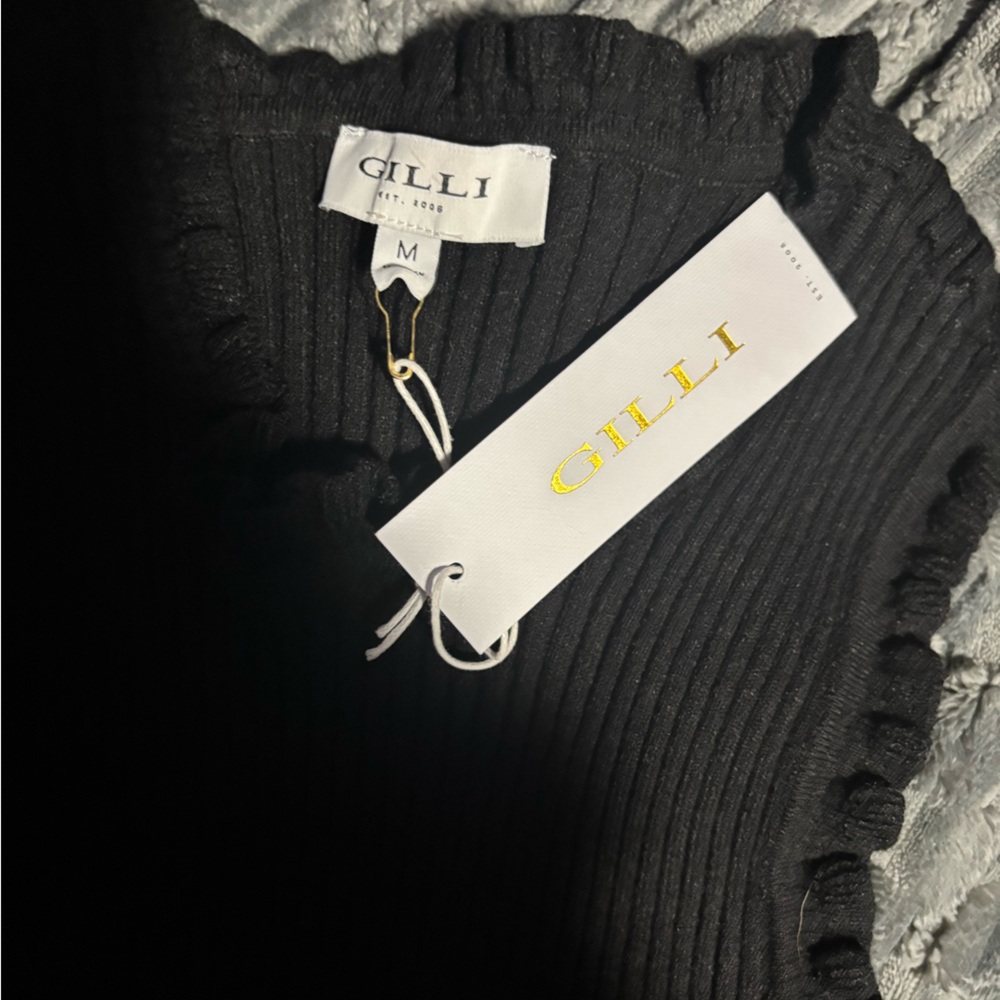 Gilli Black Ribbed Tank Top - Picture 5 of 6